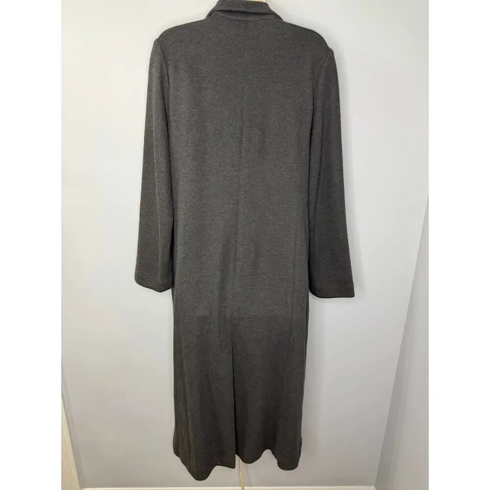 M. Martin Long Cardigan Duster Jacket Open Front Pockets Soft Sz M